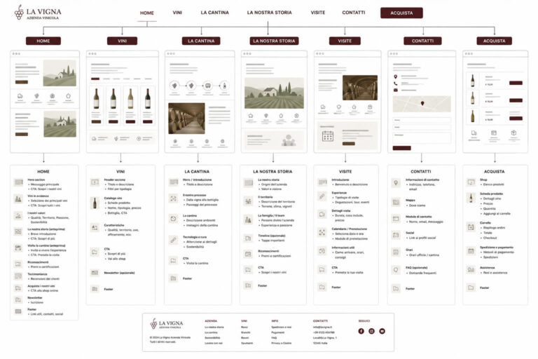 sito piùaccessibile unico schema contenuti esempio vini